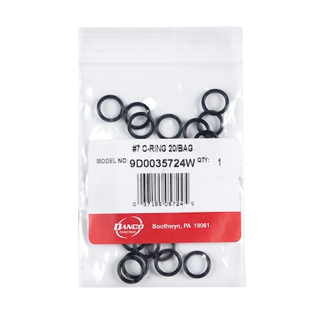 Danco Danco 1/2 in. D X 3/8 in. D No 7 Rubber O-Ring 20 pk 35724W